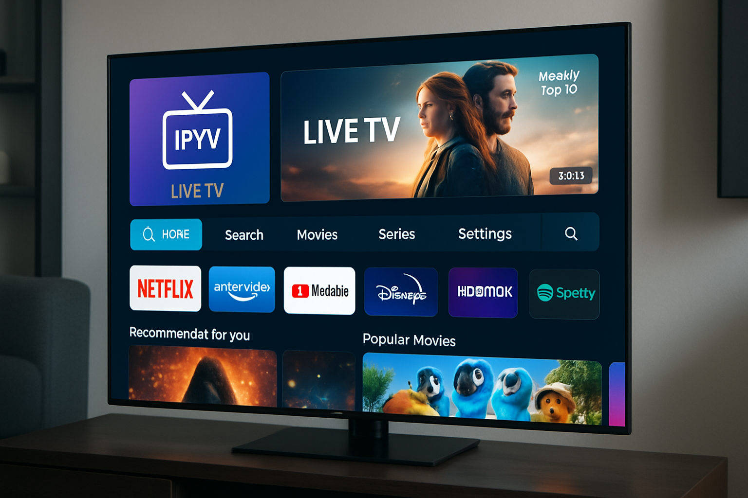 Smart TV LG com interface IPTV webOS